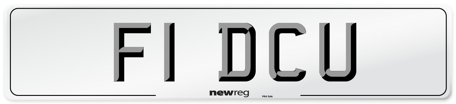 F1 DCU Number Plate from New Reg
